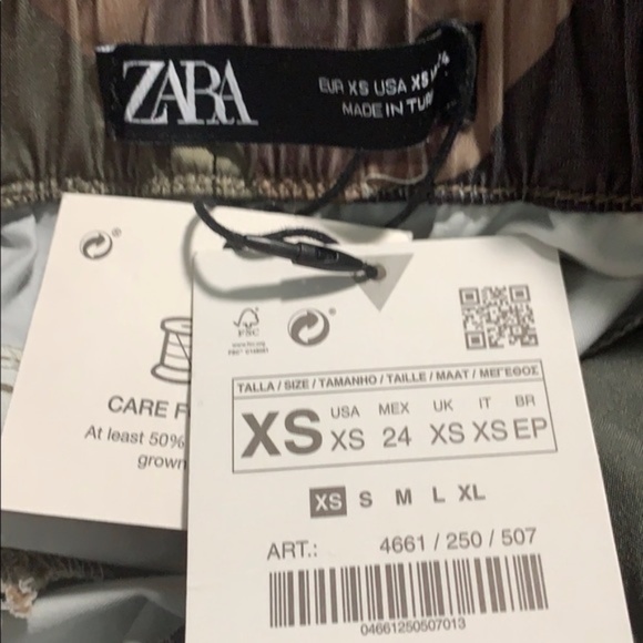 New Zara Belted Camouflage Cargo Nylon Joggers Pants - Picture 10 of 14